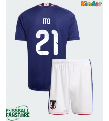Japan Hiroki Ito #21 Replik Heimtrikot Kinder WM 2026 Kurzarm (+ Kurze Hosen)